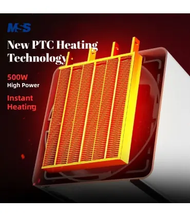 [Silver EU] Chauffage électrique portatif de bureau à domicile MSS-souffleur d\'air chaud intell