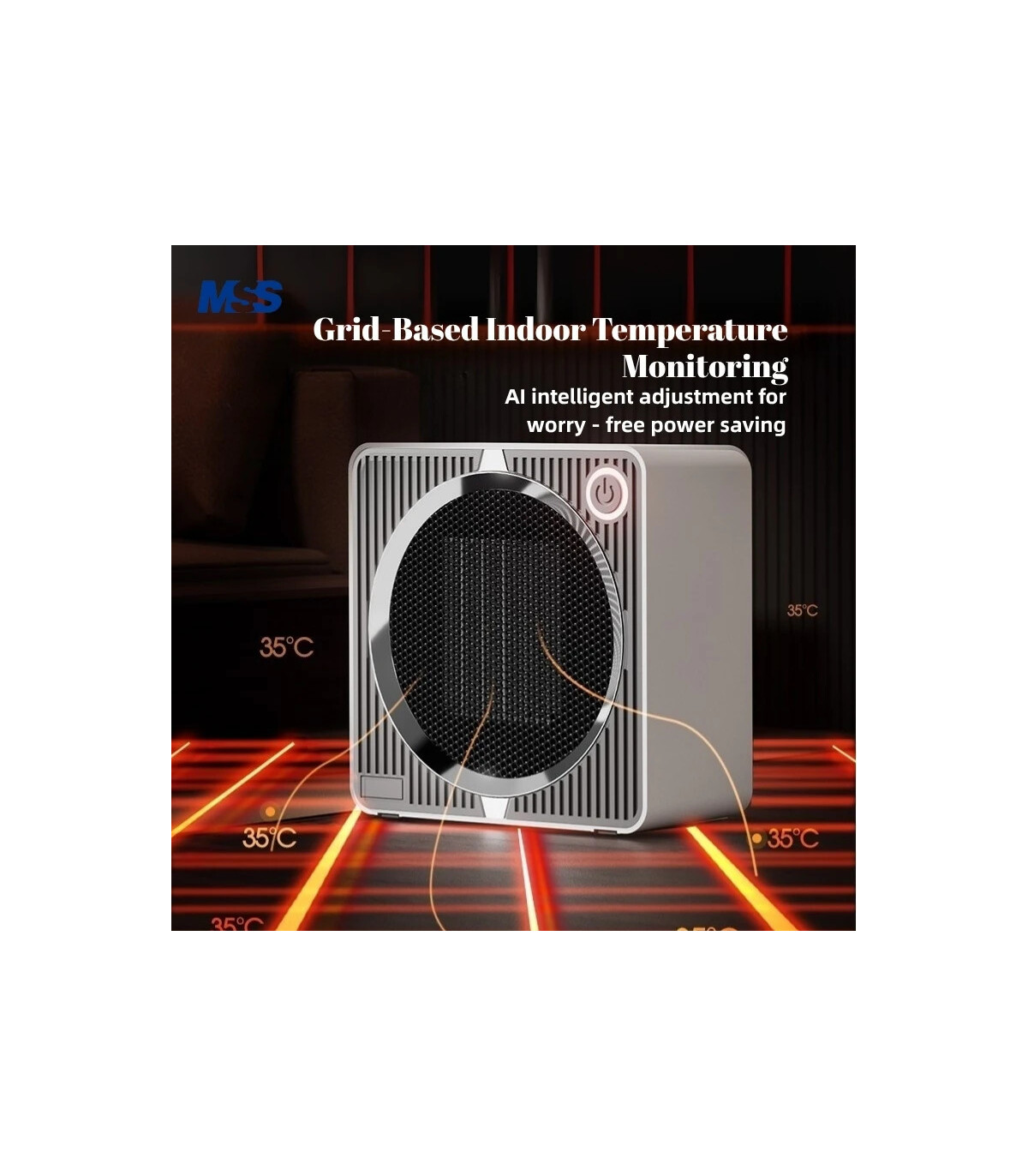 [Silver EU] Chauffage électrique portatif de bureau à domicile MSS-souffleur d\'air chaud intell