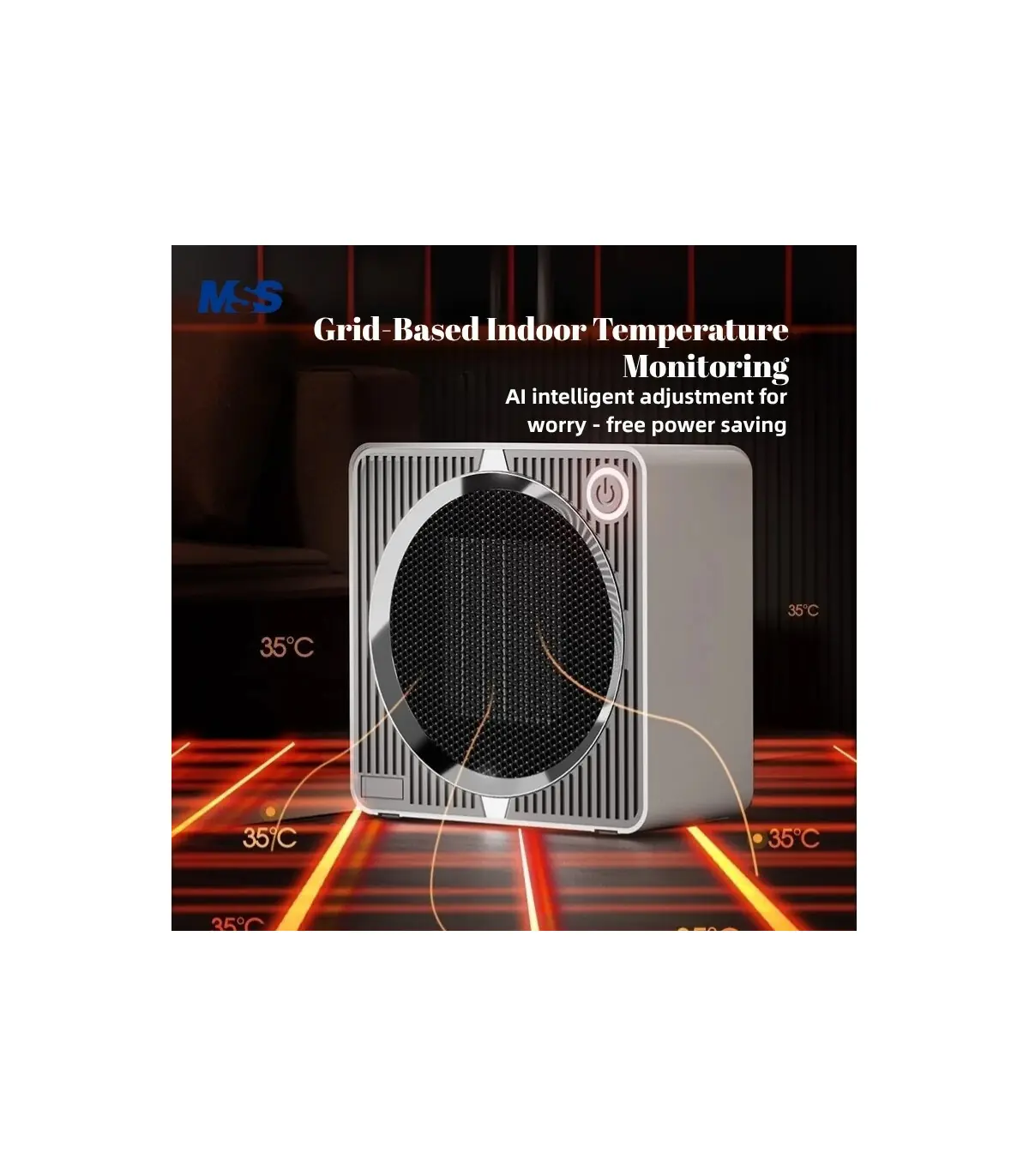 [Silver EU] Chauffage électrique portatif de bureau à domicile MSS-souffleur d\'air chaud intell