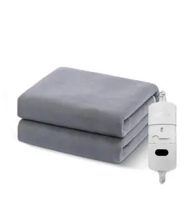 [Gray 120x150CM EU] Couverture chauffante électrique avec thermostat automatique, matelas de li