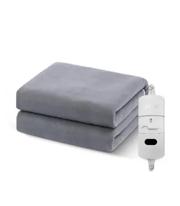 [Gray 120x150CM EU] Couverture chauffante électrique avec thermostat automatique, matelas de li
