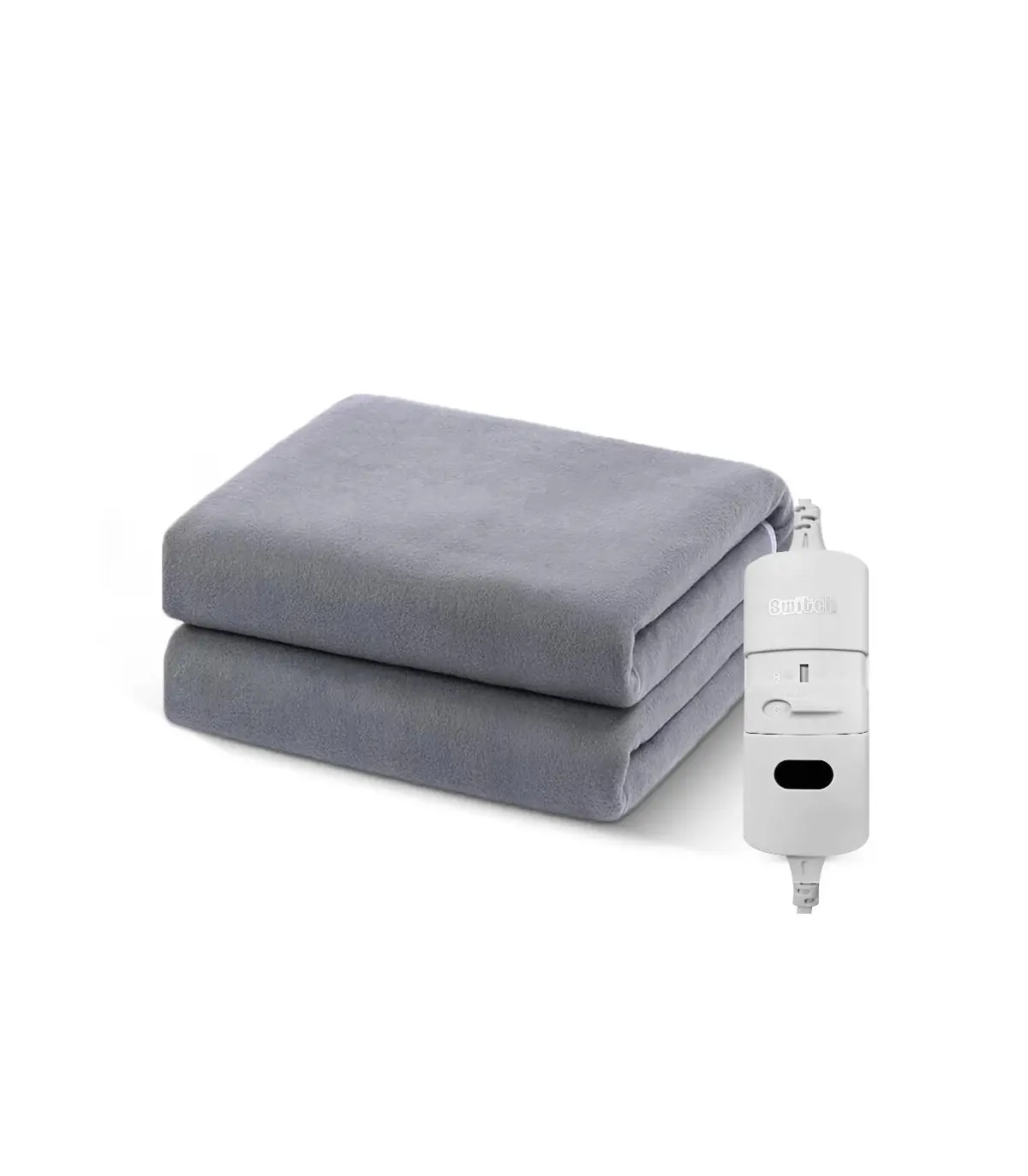 [Gray 120x150CM EU] Couverture chauffante électrique avec thermostat automatique, matelas de li