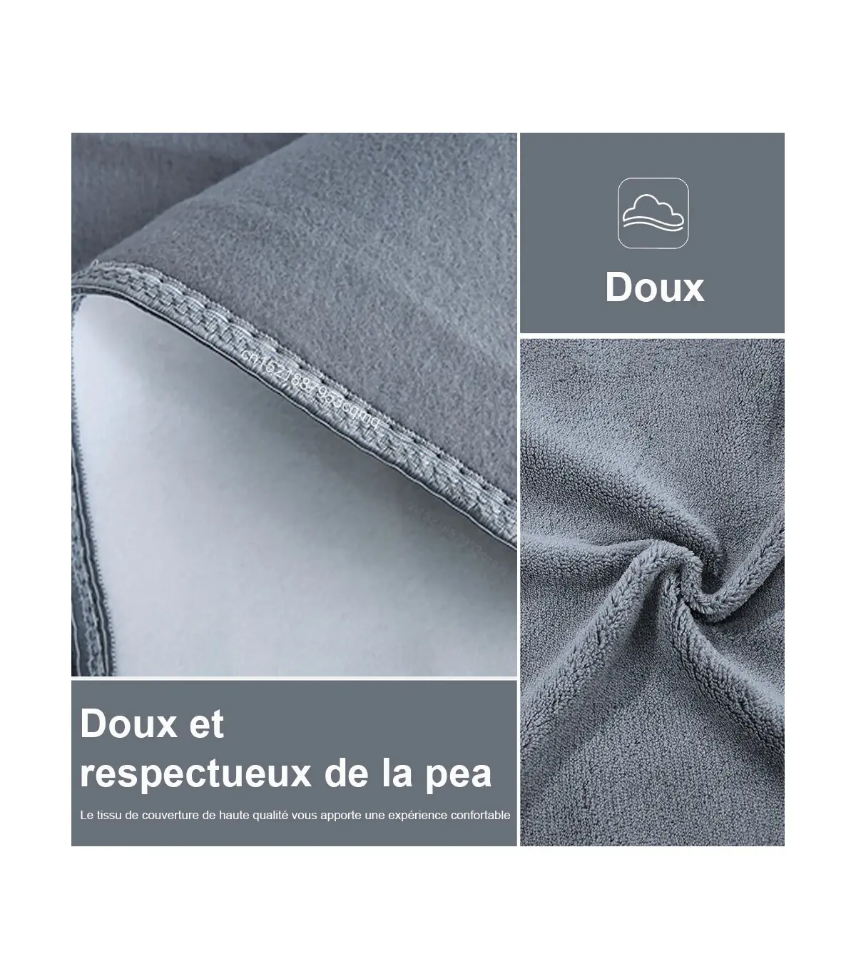 [Gray and Green 70x150CM EU] Couverture chauffante électrique avec thermostat automatique, mate