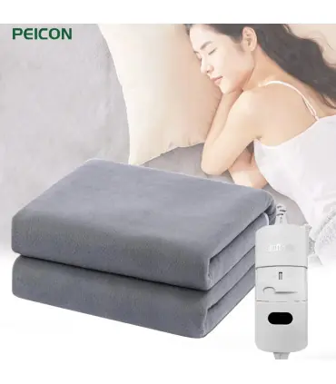 [Gray 70x150CM EU] Couverture chauffante électrique avec thermostat automatique, matelas de lit