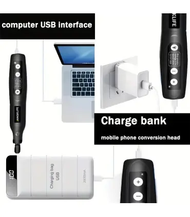 [Orange-24ps] JANGKLIFE USB Kit d\'outils rotatifs sans fil stylo de gravure sur bois bricolage 