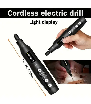 [Orange-24pcs] JANGKLIFE USB Kit d\'outils rotatifs sans fil stylo de gravure sur bois bricolage