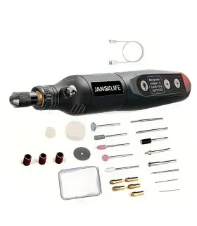 [Black-24pcs] JANGKLIFE USB Kit d\'outils rotatifs sans fil stylo de gravure sur bois bricolage 