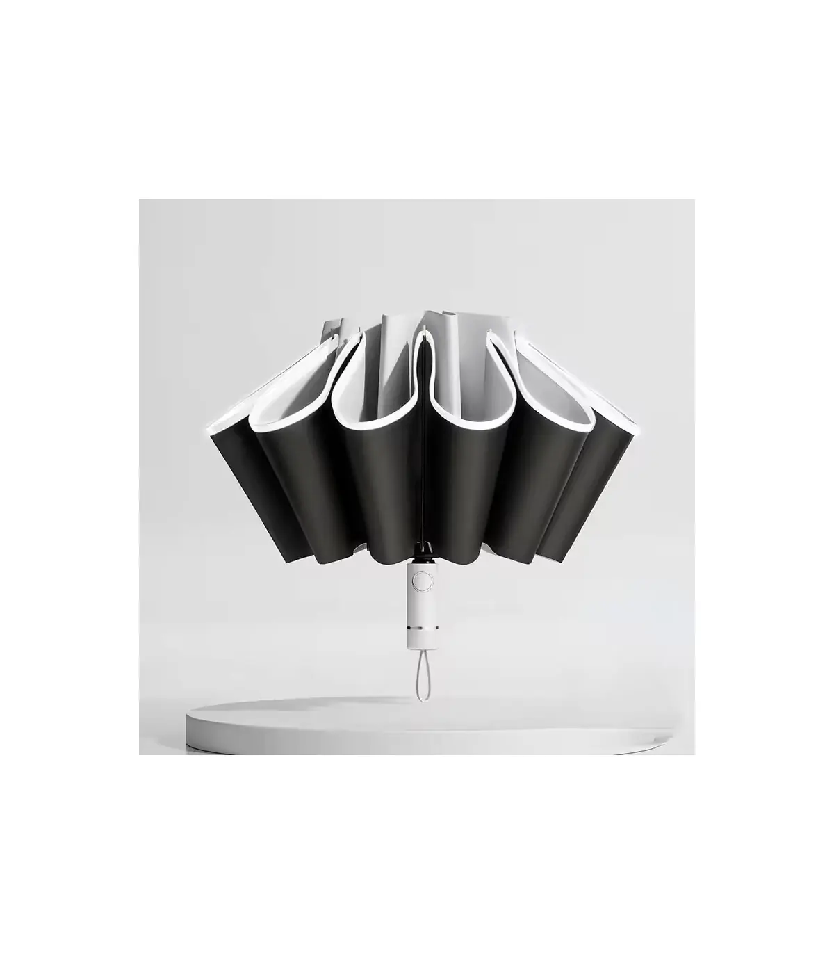 Parapluie pliant inversé entièrement automatique pour hommes et femmes, avec bande réfléchissan