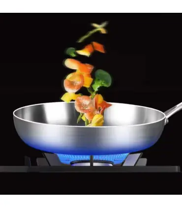 Poêle à frire de cuisine en acier inoxydable 316, poêle à frire antiadhésive non revêtue, marmi