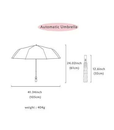 [Red] Parapluie à double couche entièrement automatique, coupe-vent