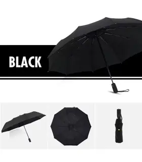 [Black] Parapluie à double couche entièrement automatique, coupe-vent