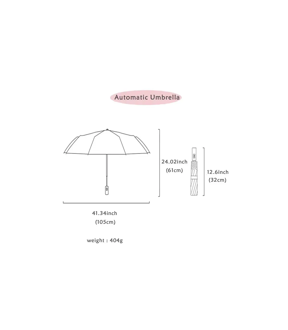 [Grey] Parapluie à double couche entièrement automatique, coupe-vent