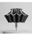 [Black] Fully automatic inverted folding umbrella for men and women, with reflective band.