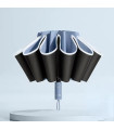 [Blue] Fully automatic inverted folding umbrella for men and women, with reflective band