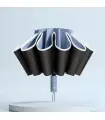[Blue] Fully automatic inverted folding umbrella for men and women, with reflective band