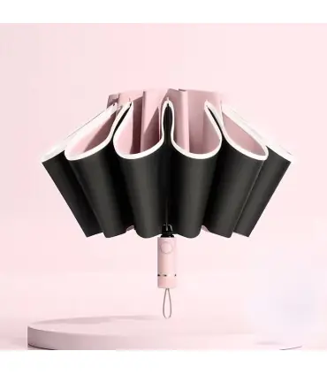 [Dark Green] Parapluie pliant inversé entièrement automatique pour hommes et femmes, avec bande