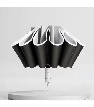 [Dark Green] Parapluie pliant inversé entièrement automatique pour hommes et femmes, avec bande