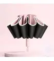 [Pink] Fully automatic inverted folding umbrella for men and women, with reflective band.