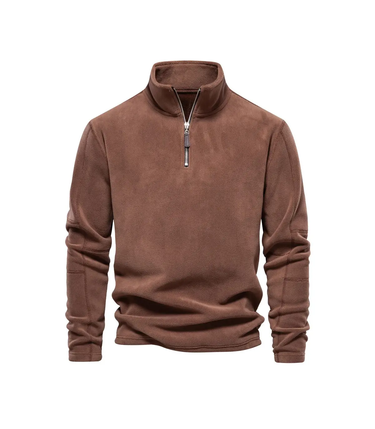 [EUR L 75-85kg HD08-Brown] AIOPESON marque qualité épaissir chaud polaire veste pour hommes fer