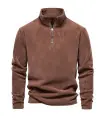 [EUR M 65-75kg HD08-Brown] AIOPESON brand high quality thick warm fleece jacket for men iron
