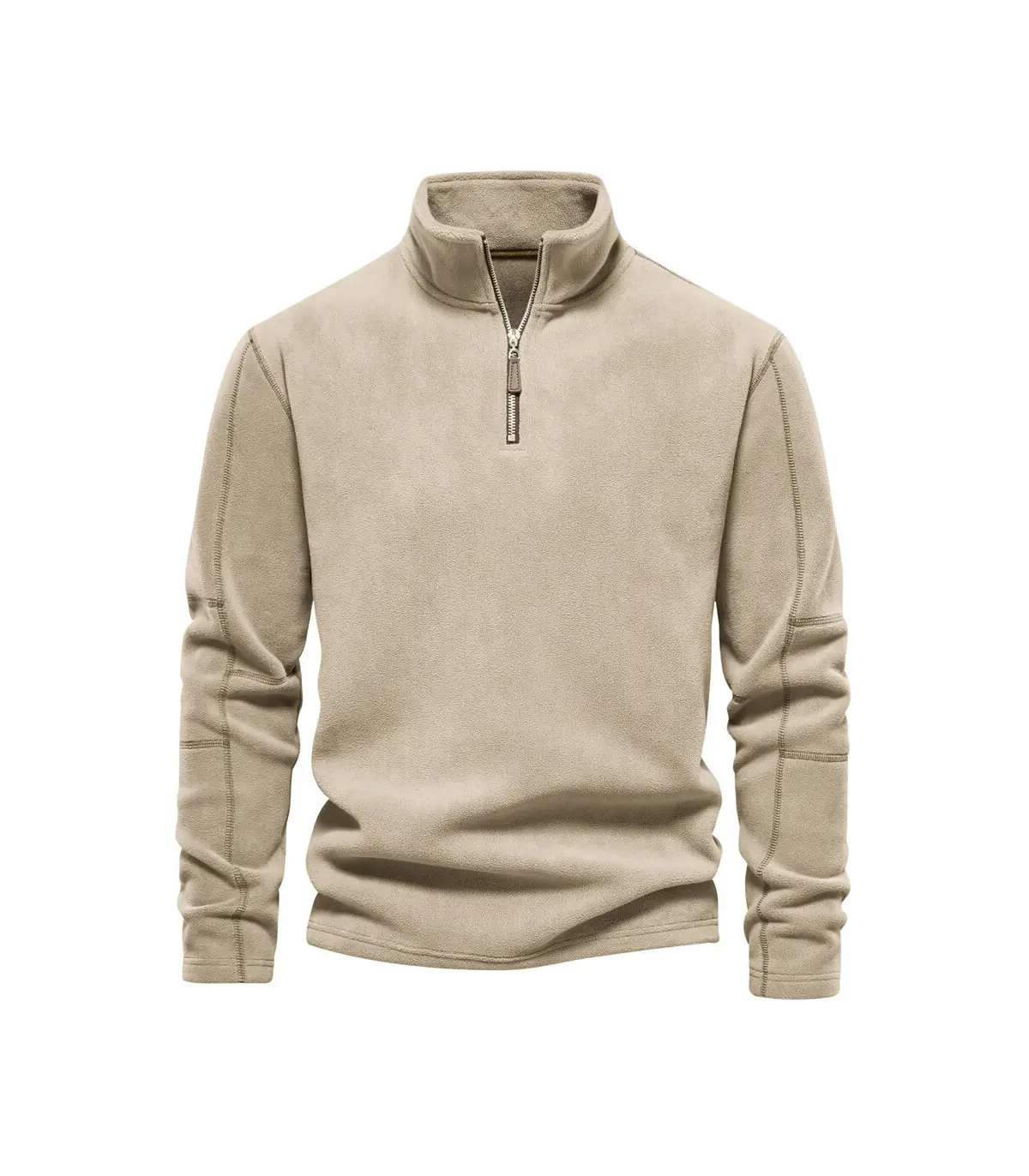 [EUR L 75-85kg HD08-Beige] AIOPESON marque qualité épaissir chaud polaire veste pour hommes fer