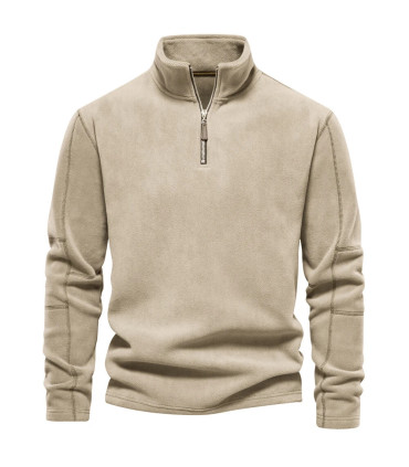 [EUR S 55-65kg HD08-Beige] AIOPESON marque qualité épaissir chaud polaire veste pour hommes fer