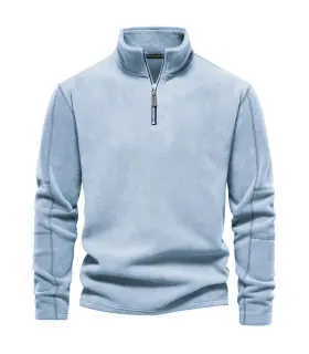 [EUR XL 85-95kg HD08-LightBlue] AIOPESON marque qualité épaissir chaud polaire veste pour homme