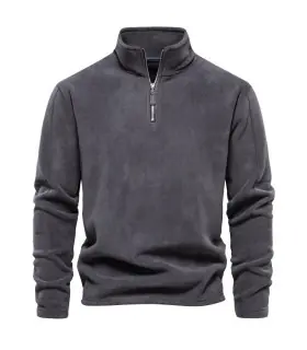[EUR M 65-75kg HD08-DarkGrey] AIOPESON marque qualité épaissir chaud polaire veste pour hommes 