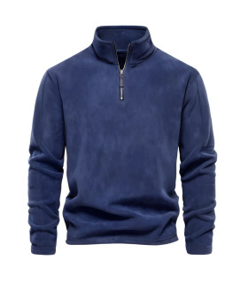 [EUR L 75-85kg HD08-navy] AIOPESON marque qualité épaissir chaud polaire veste pour hommes ferm