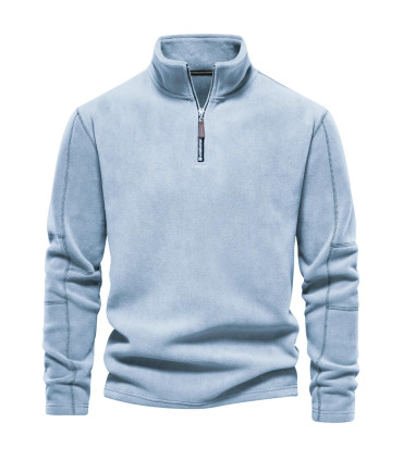 [EUR M 65-75kg HD08-LightBlue] AIOPESON marque qualité épaissir chaud polaire veste pour hommes