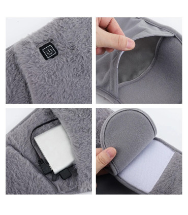 [Feet Warmer A] Chauffe-mains électrique Portable USB, Rechargeable, en peluche, réutilisable, 