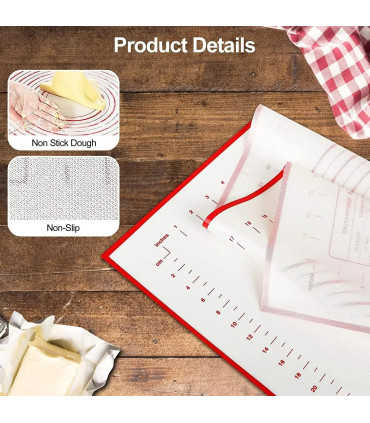 [1pc 50 60cm] Polymères de pâte à pétrir en silicone, gadgets de cuisson pour pizza et gâteau, 