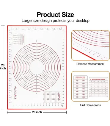 [1pc 40 50cm] Polymères de pâte à pétrir en silicone, gadgets de cuisson pour pizza et gâteau, 