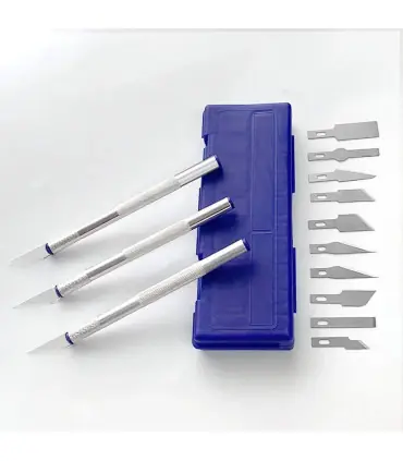 [Dark blue 13pcs] Couteau à découper en métal 13 en 1, Style stylo, sceau artistique, coupe man