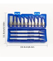 [BLUE 13PCS] Metal 13 in 1 cutting knife, Pen style, artistic seal, manual cutting