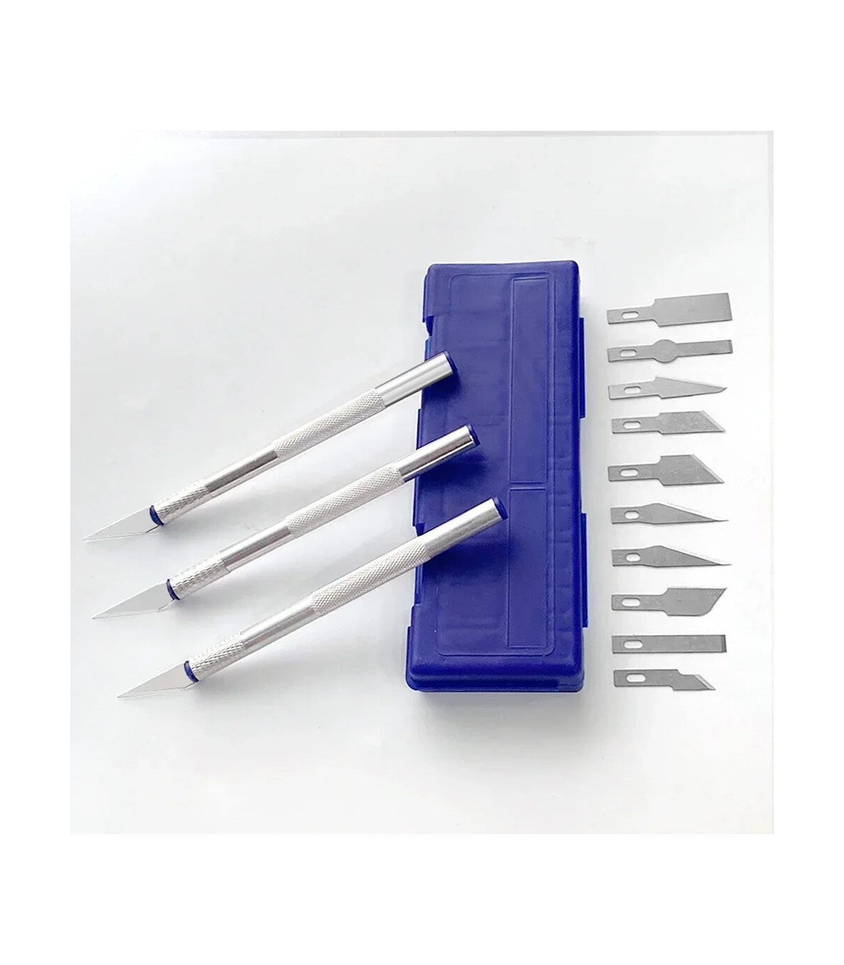 [BLUE 13PCS] Couteau à découper en métal 13 en 1, Style stylo, sceau artistique, coupe manuelle