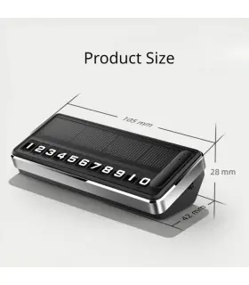 [Black] Plaque d\'immatriculation de téléphone solaire pour voiture, éclairage Led, carte de sta