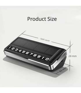 [Black] Plaque d\'immatriculation de téléphone solaire pour voiture, éclairage Led, carte de sta