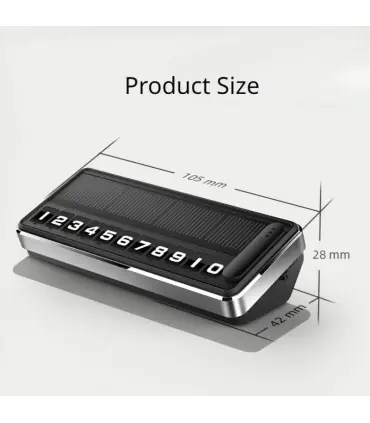 [Black] Plaque d\'immatriculation de téléphone solaire pour voiture, éclairage Led, carte de sta