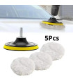 Car polishing set, 5 pieces, 3-inch pad, wax sponge disc, wheel.