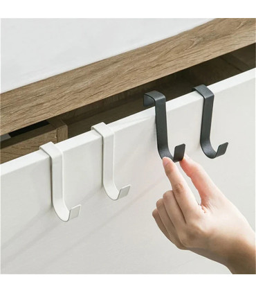 [White 1pcs] Crochet métallique en forme de S pour porte d\'armoire, support suspendu pour Gadge