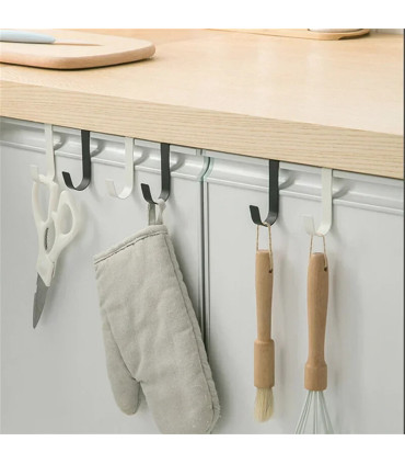 [White 1pcs] Crochet métallique en forme de S pour porte d\'armoire, support suspendu pour Gadge