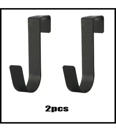 [Black 2pcs] Crochet métallique en forme de S pour porte d\'armoire, support suspendu pour Gadge