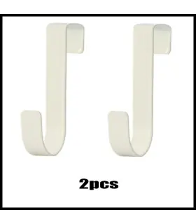[White 2pcs] Crochet métallique en forme de S pour porte d\'armoire, support suspendu pour Gadge