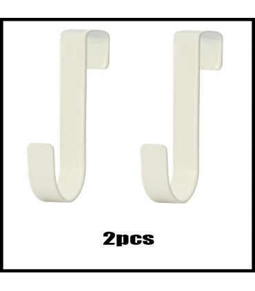 [White 2pcs] Crochet métallique en forme de S pour porte d\'armoire, support suspendu pour Gadge