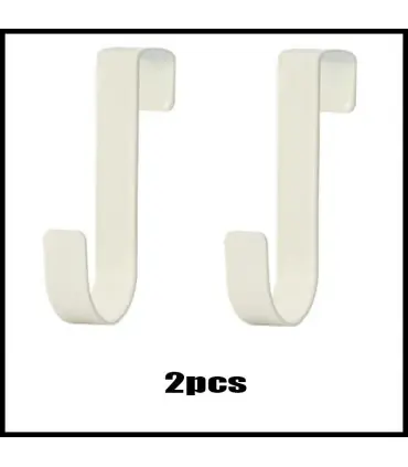 [White 2pcs] Crochet métallique en forme de S pour porte d\'armoire, support suspendu pour Gadge