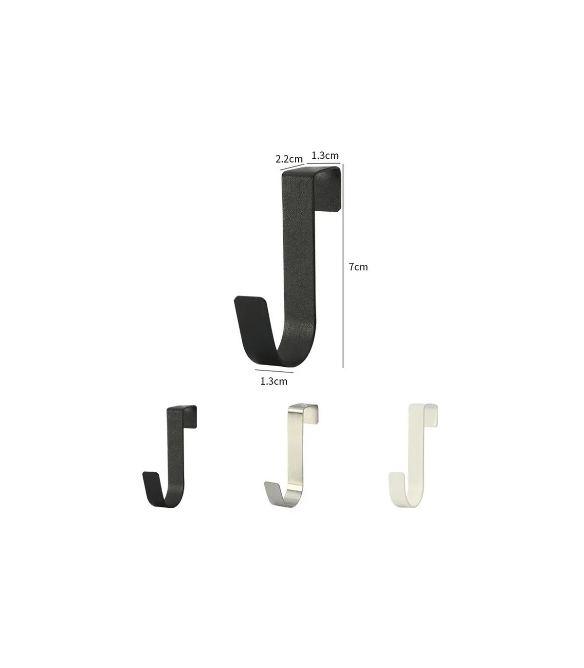 [White 2pcs] Crochet métallique en forme de S pour porte d\'armoire, support suspendu pour Gadge