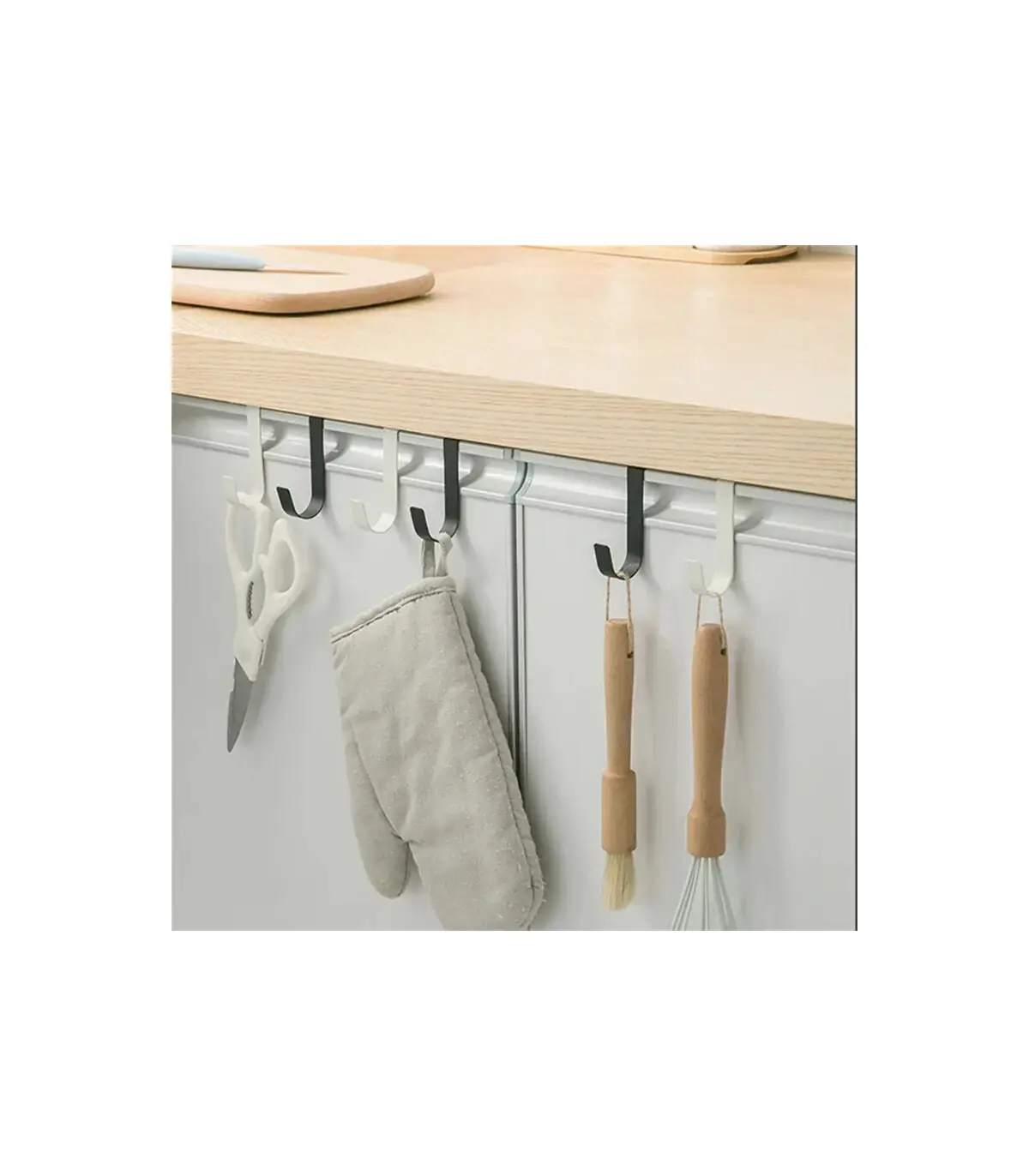 [White 2pcs] Crochet métallique en forme de S pour porte d\'armoire, support suspendu pour Gadge