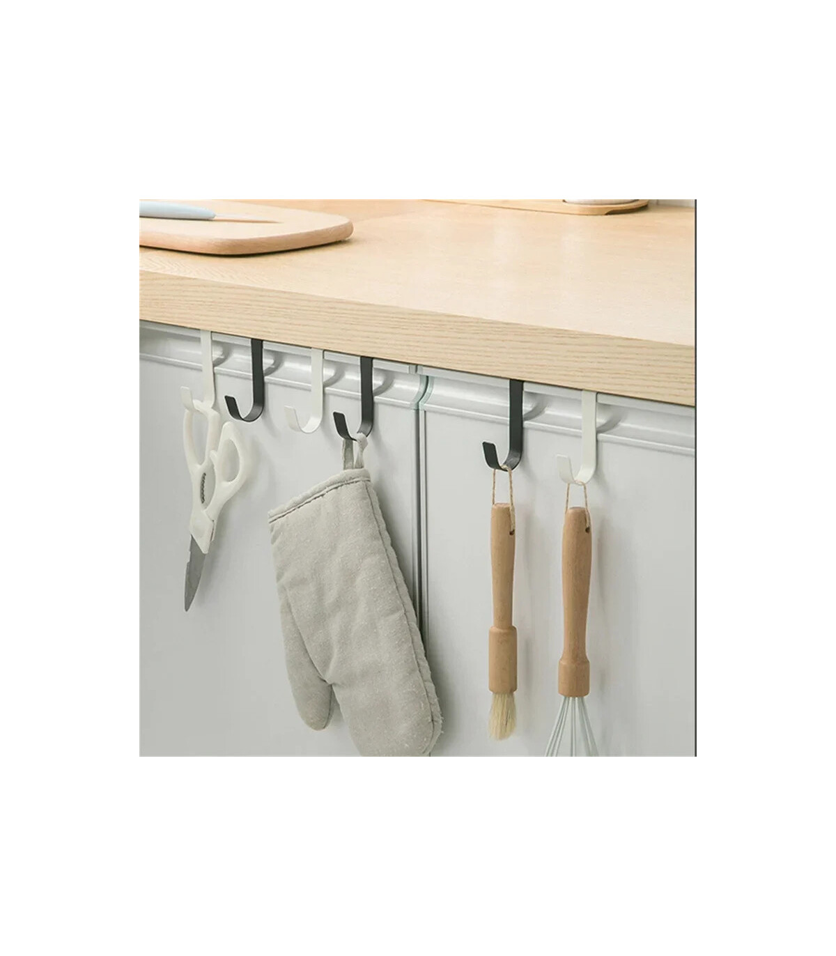 [Silver 1pcs] Crochet métallique en forme de S pour porte d\'armoire, support suspendu pour Gadg