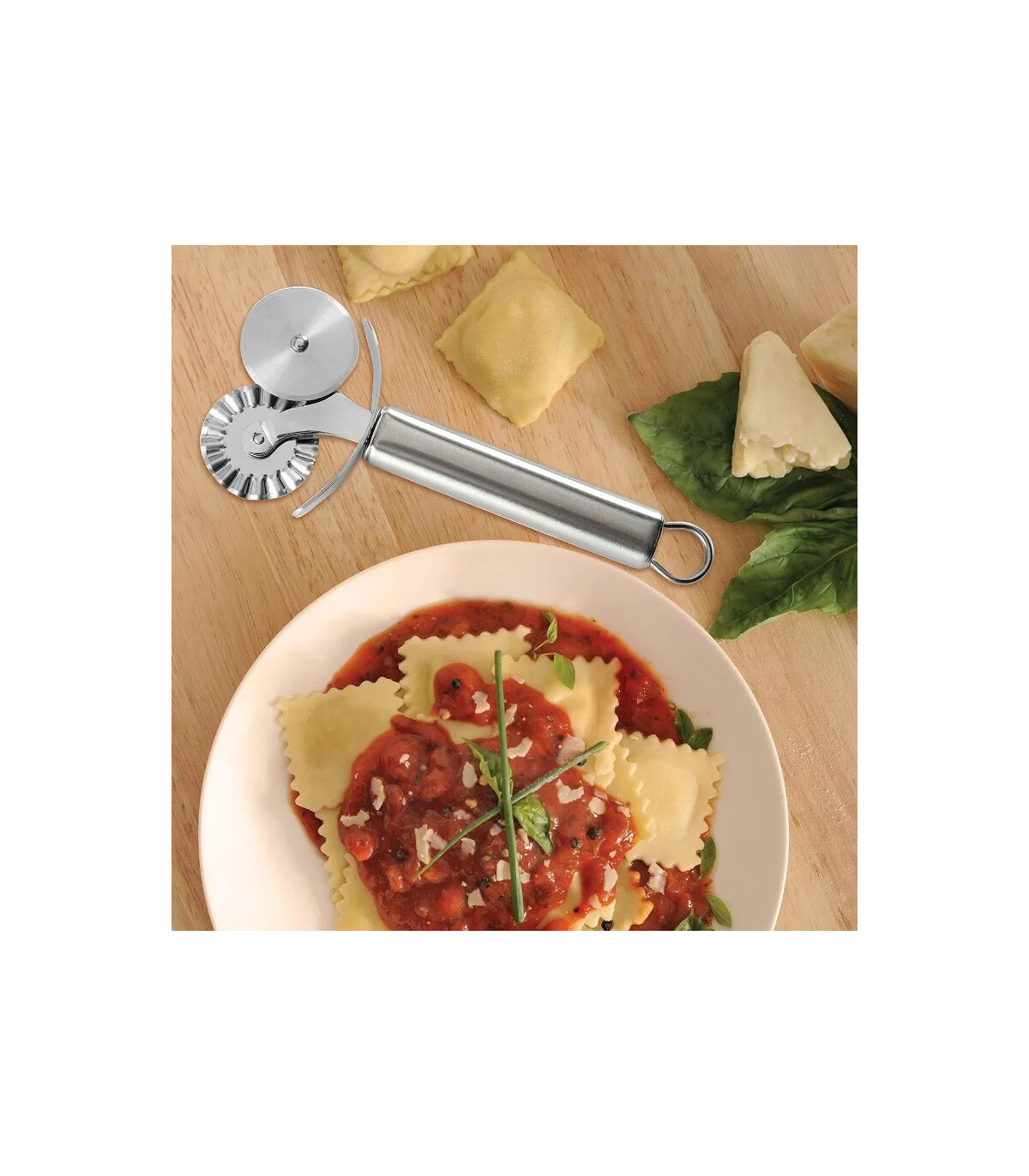 [Silver C] Couteau à pizza en acier inoxydable, outils à gâteaux, ciseaux à roues, gadgets de c